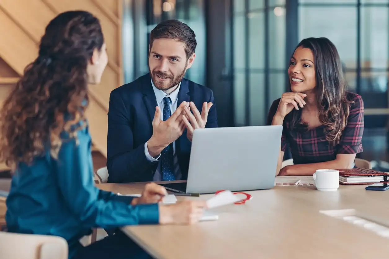 Businessman explaining a concept to his colleagues